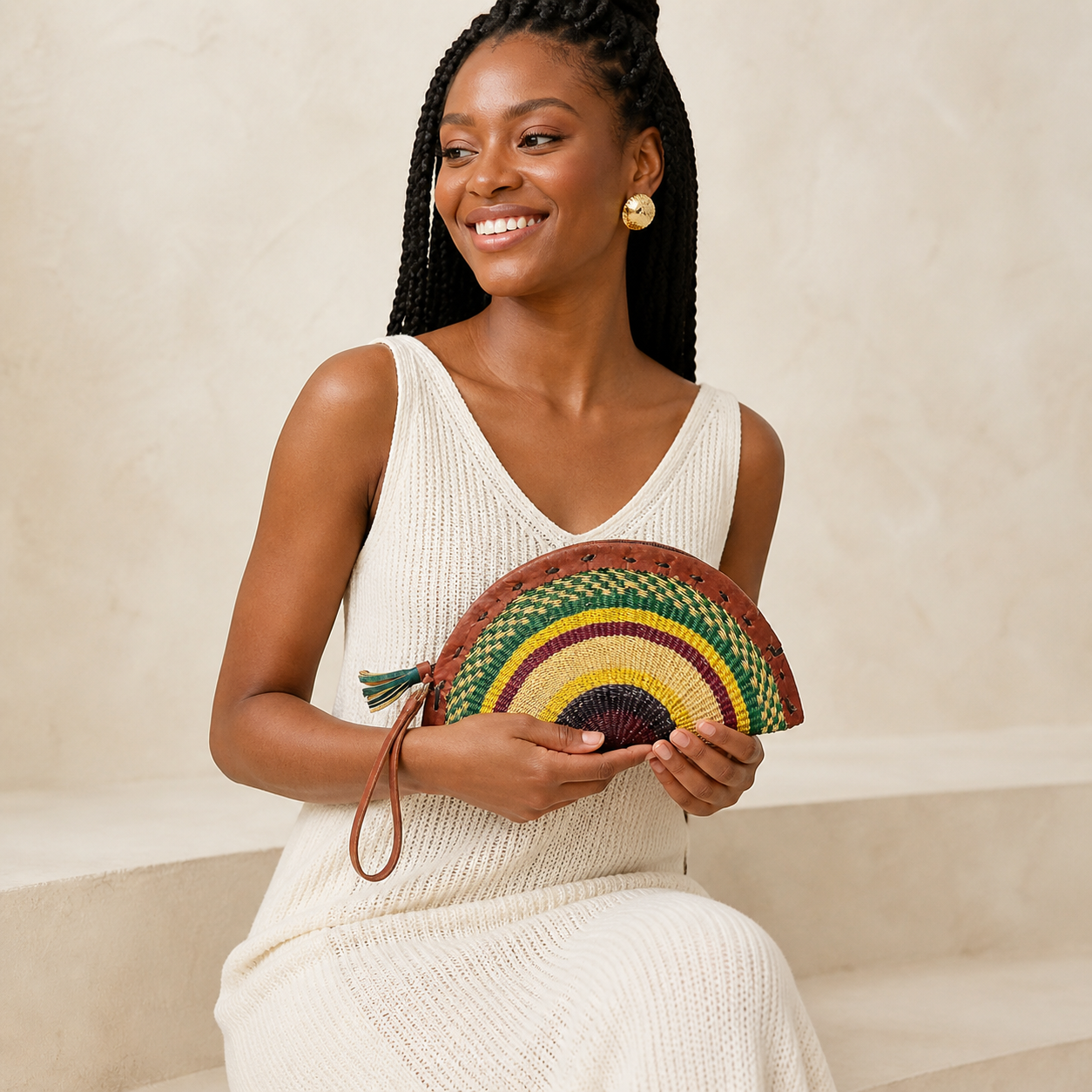 Bolgatanga Handmade Crescent Clutch
