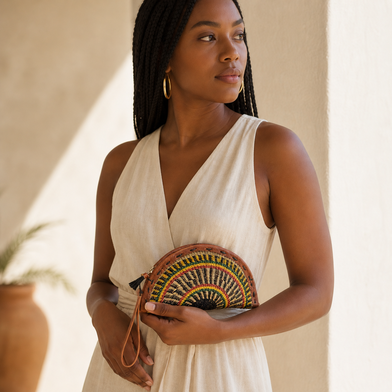 Bolgatanga Handmade Crescent Clutch
