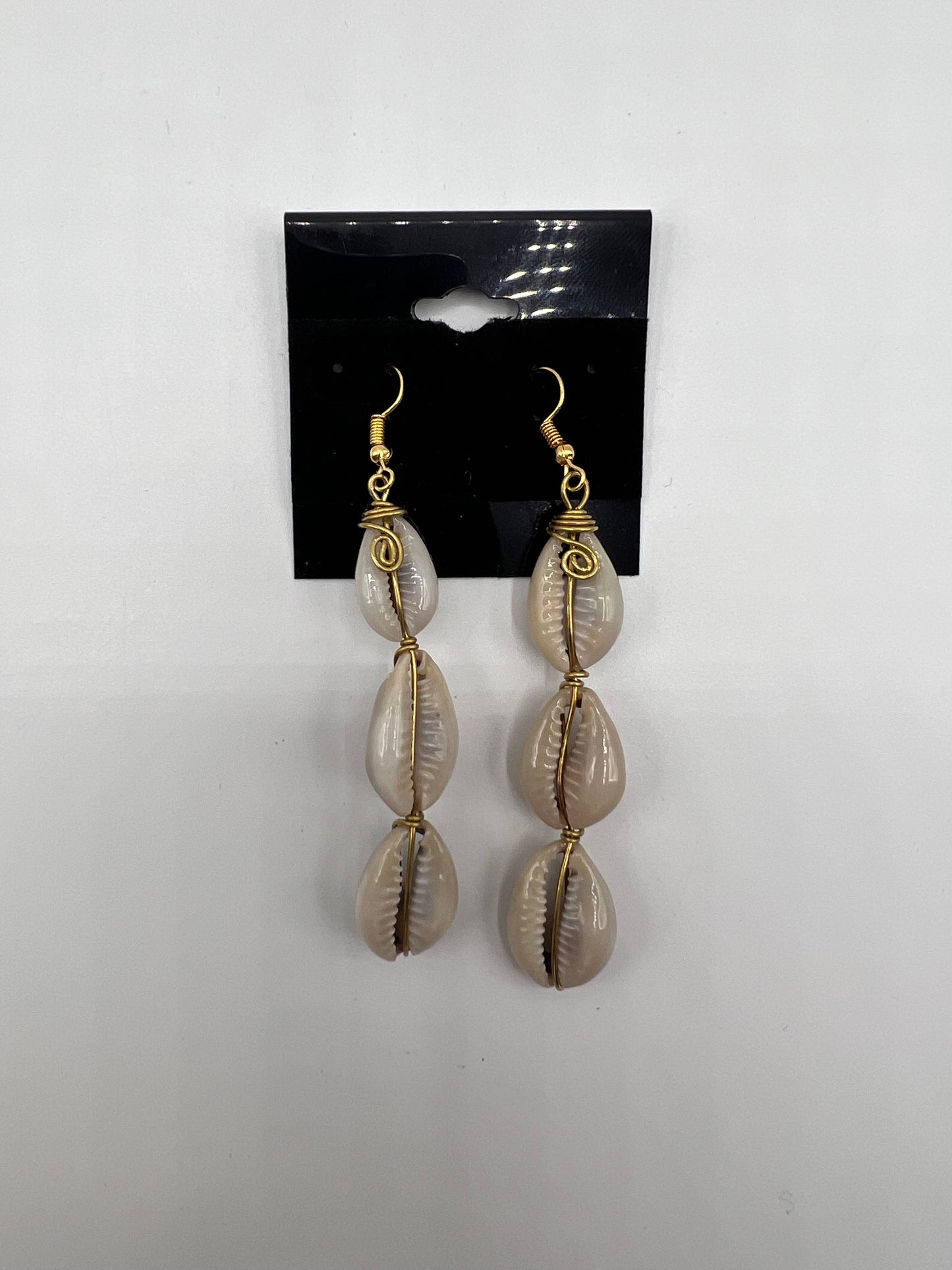 3in one cowrie shells earrings