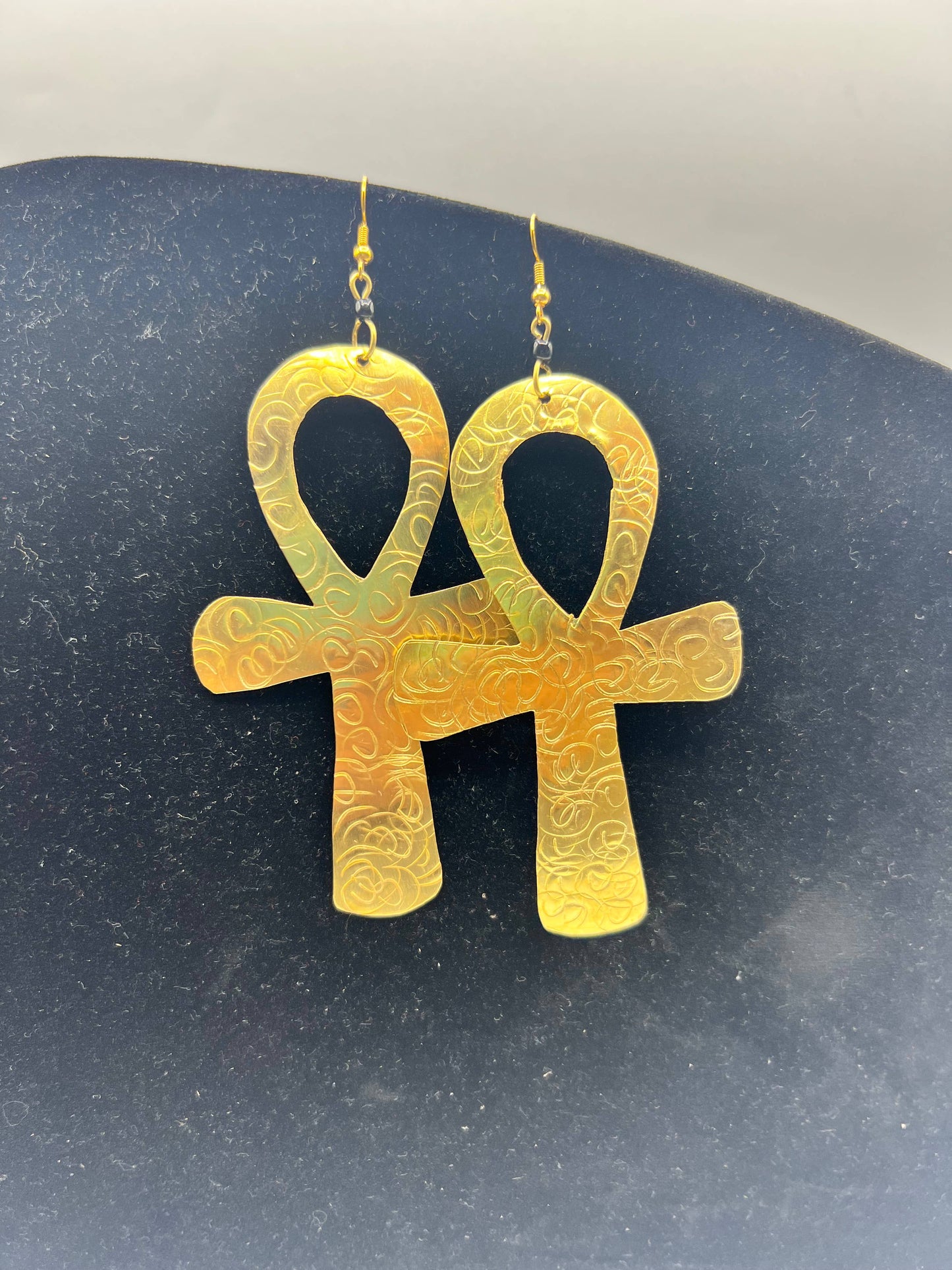 Ankh Brass Earrings