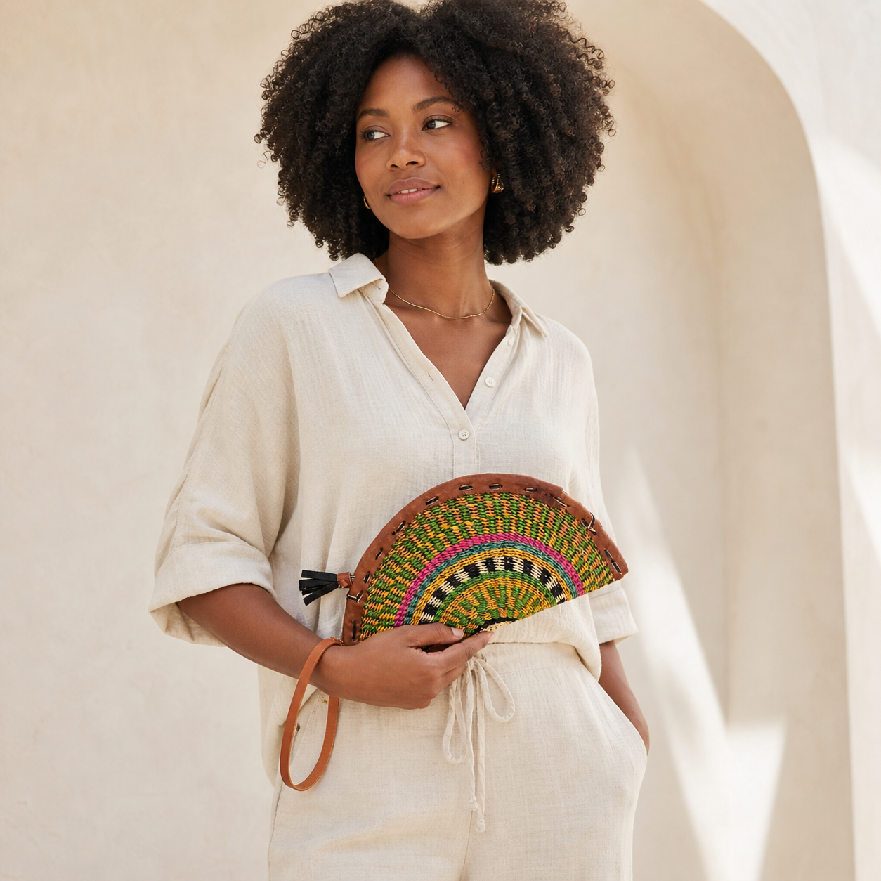 Bolgatanga Handmade Crescent Clutch #4