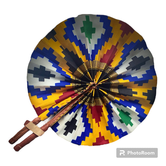 West African Print Folding Fan #7