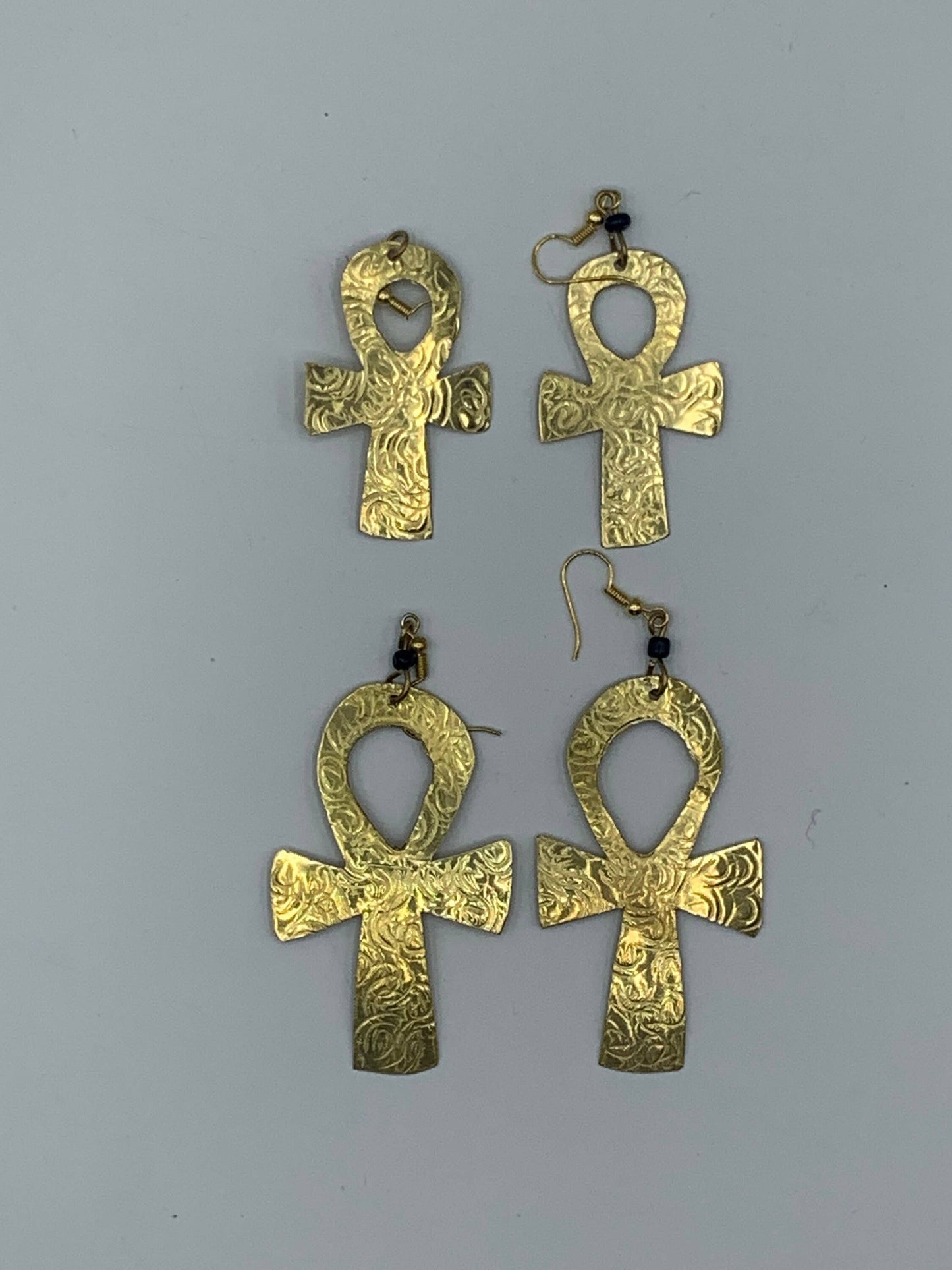 Ankh Brass Earrings