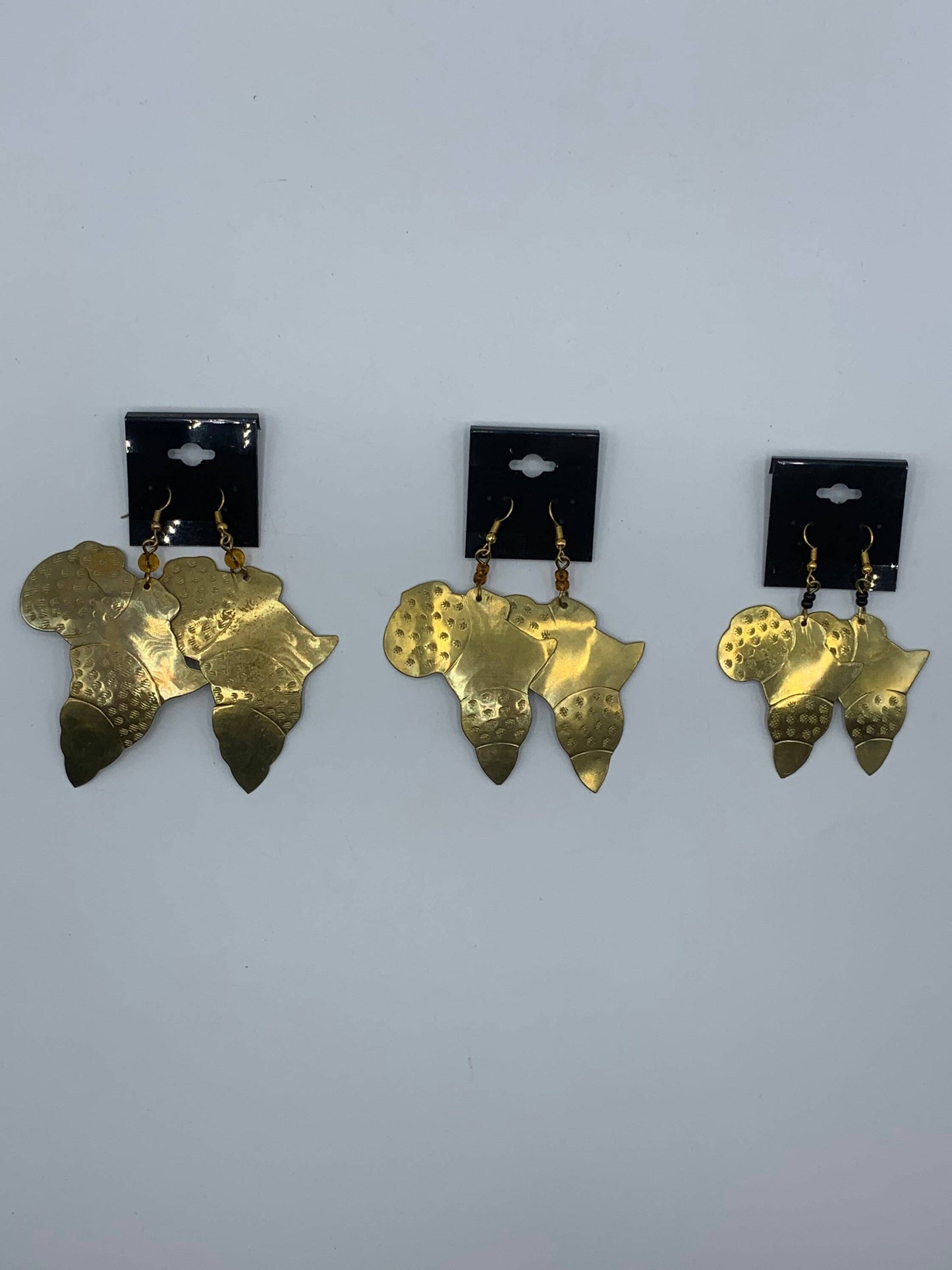 Brass Earrings Map of Africa