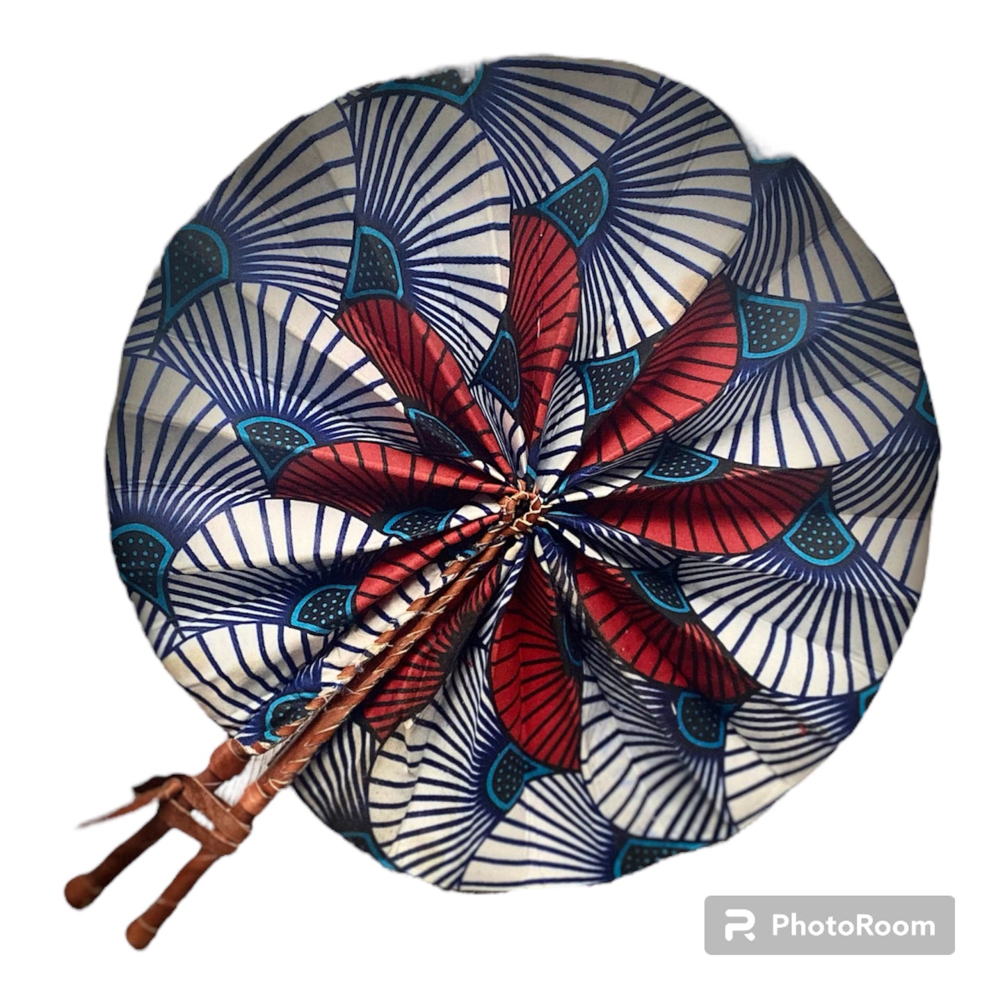 West African Print Folding Fan #1
