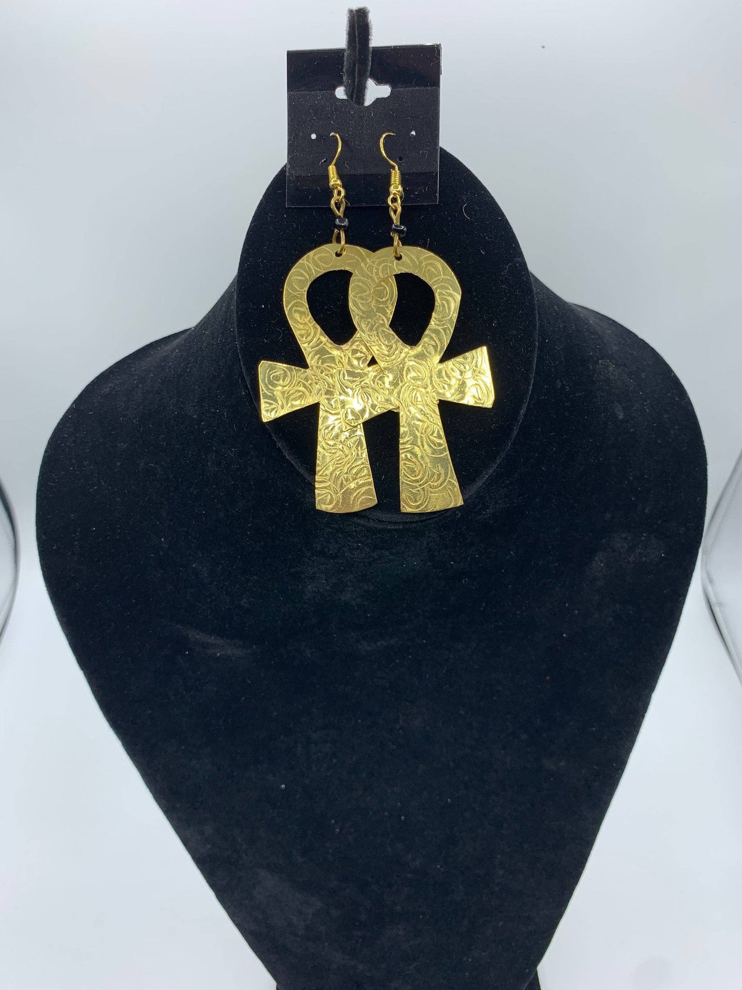 Ankh Brass Earrings