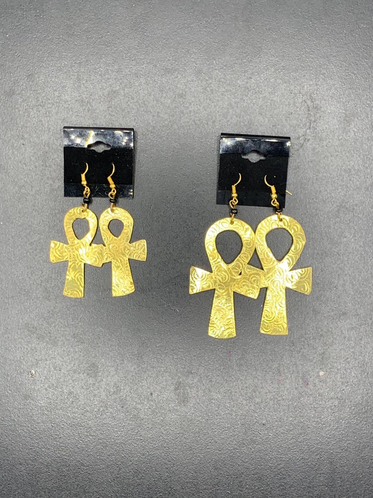 Ankh Brass Earrings