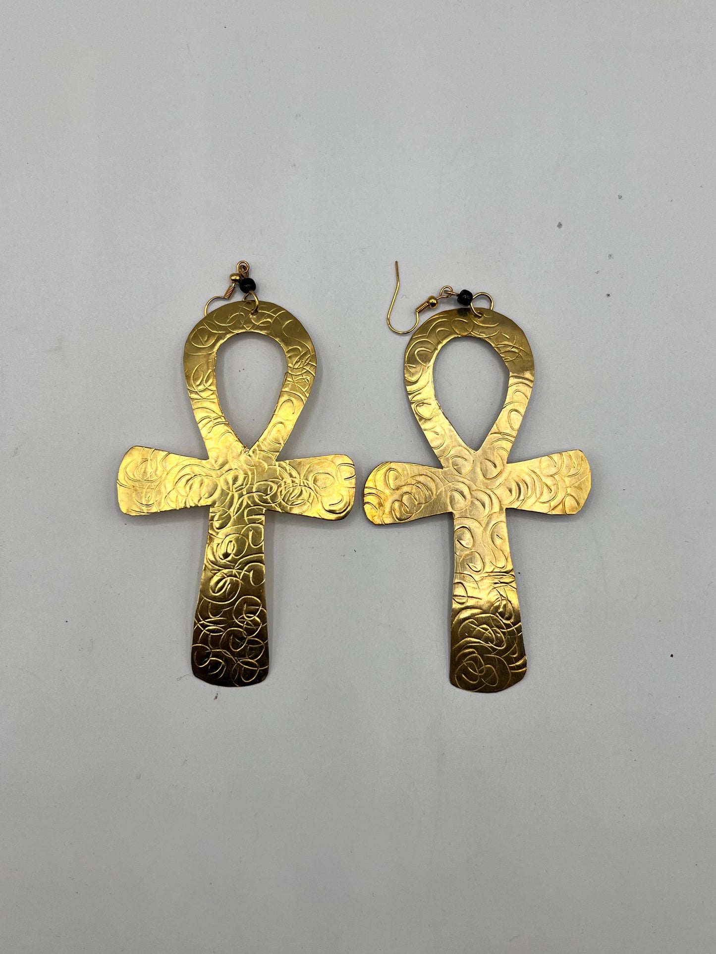 Ankh Brass Earrings