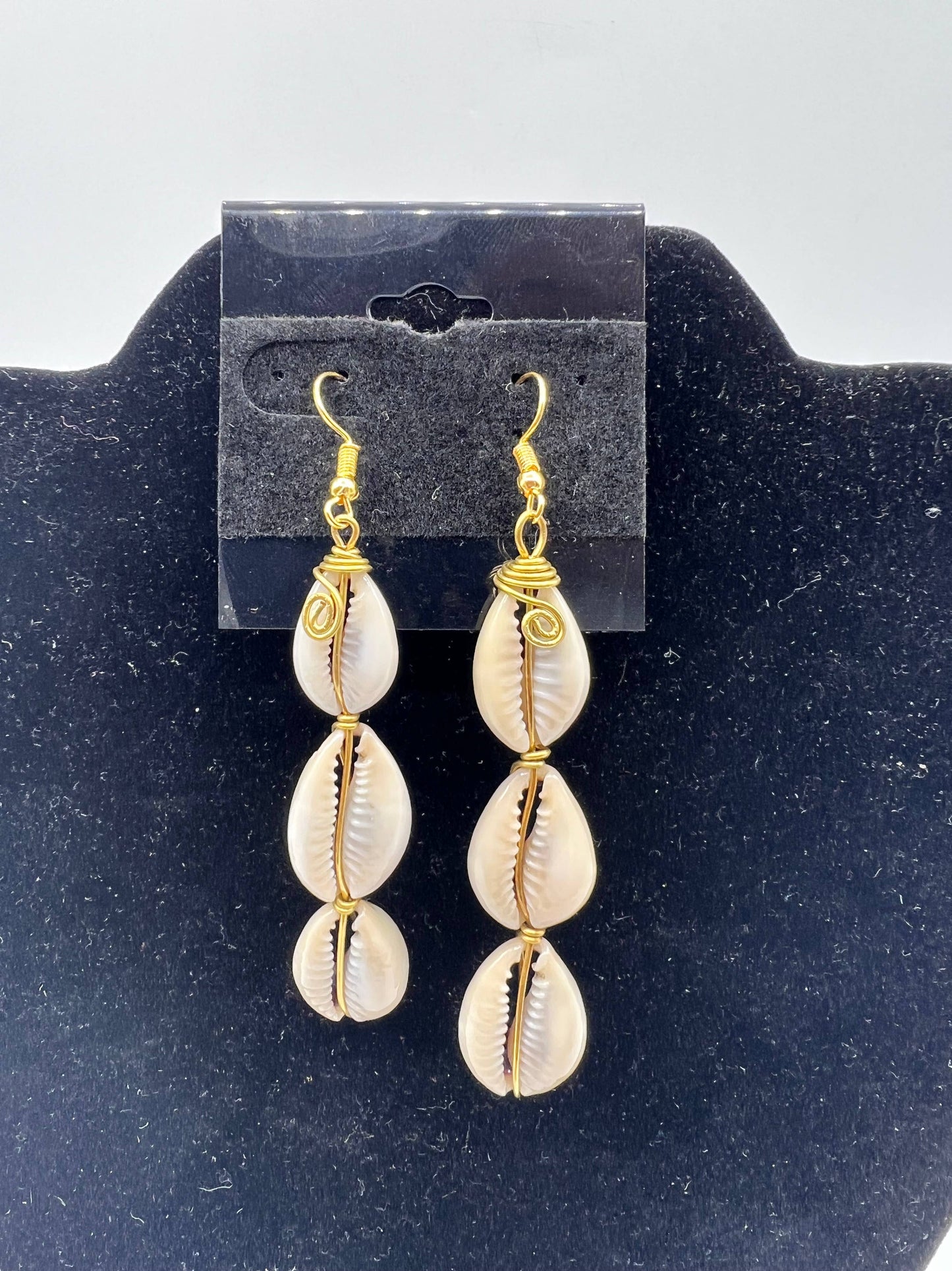 3in one cowrie shells earrings