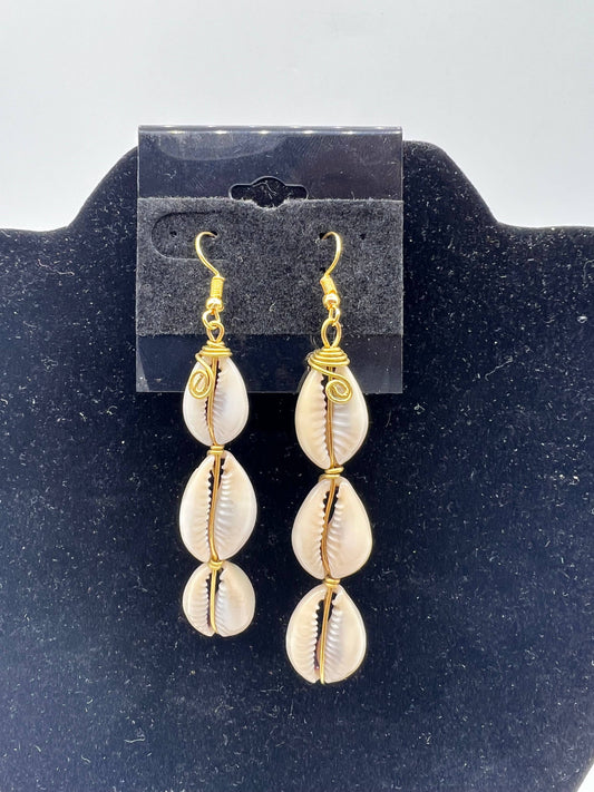 3in one cowrie shells earrings