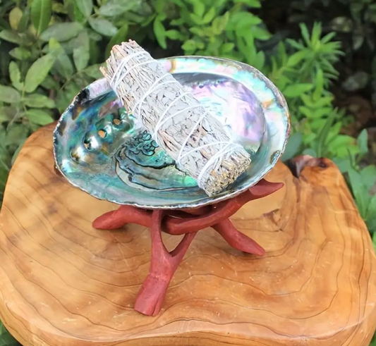 Sage Smudge Kit Bundles Abalone Shell Bowl Tripod Stand