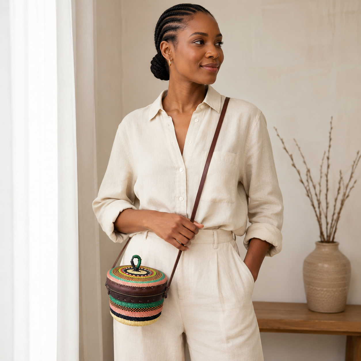 Bolgatanga Handwoven Small Pot Purse #3