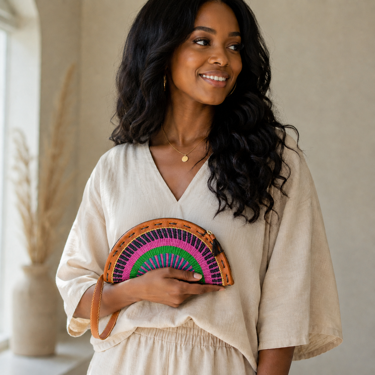 Bolgatanga Handmade Crescent Clutch