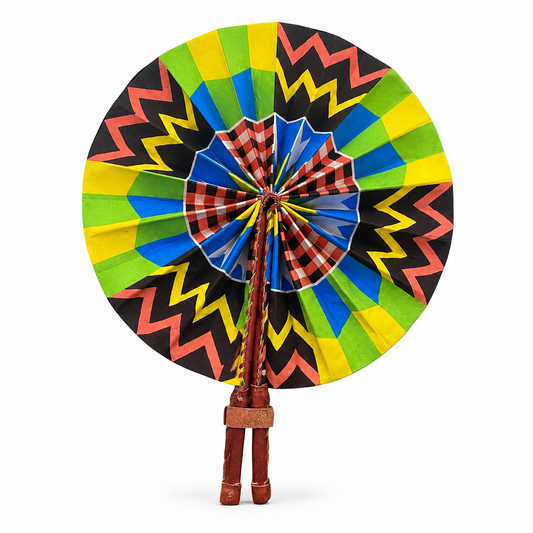 West African Print Folding Fan #2