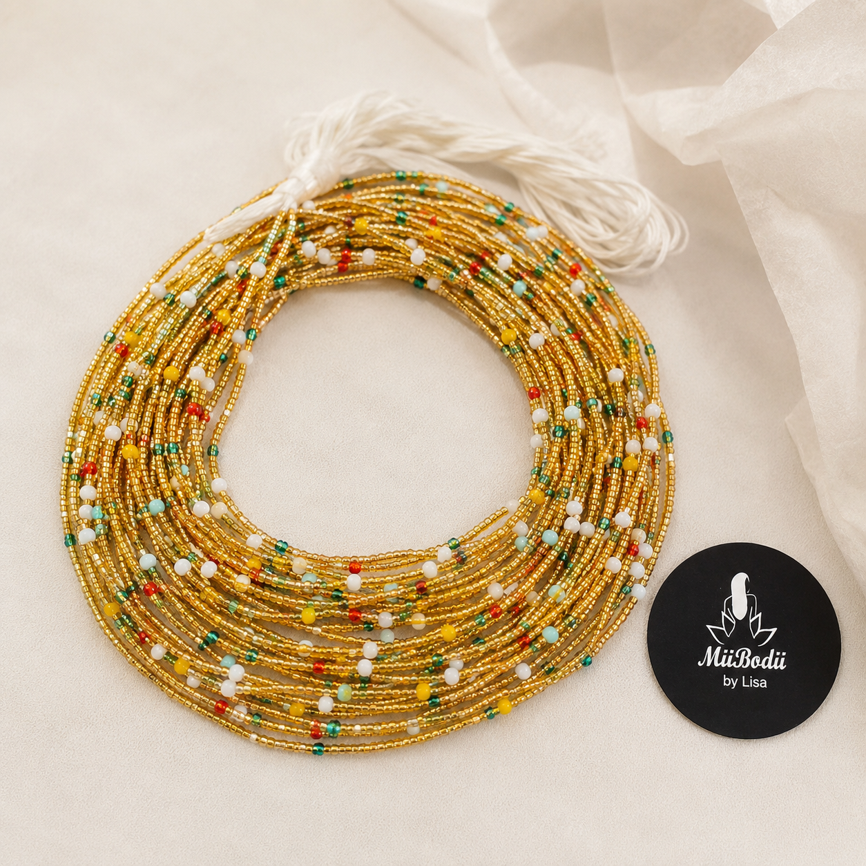 Ghanaian Golden Waist Beads - 1pc