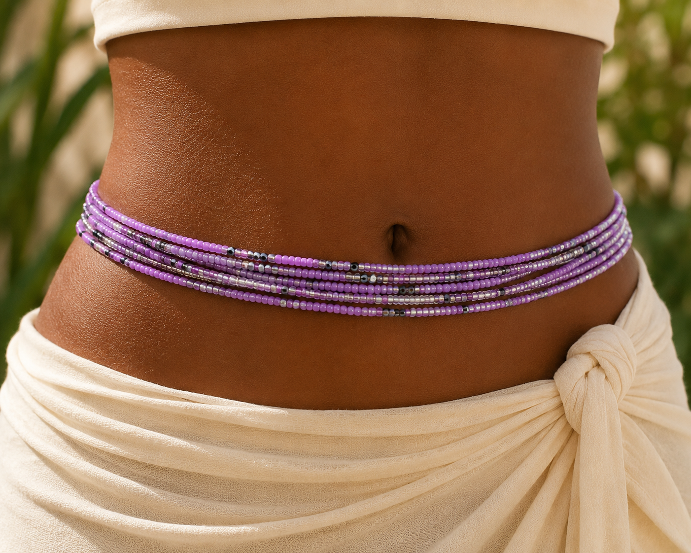 Ghanaian Lilac Waist Beads - 1pc