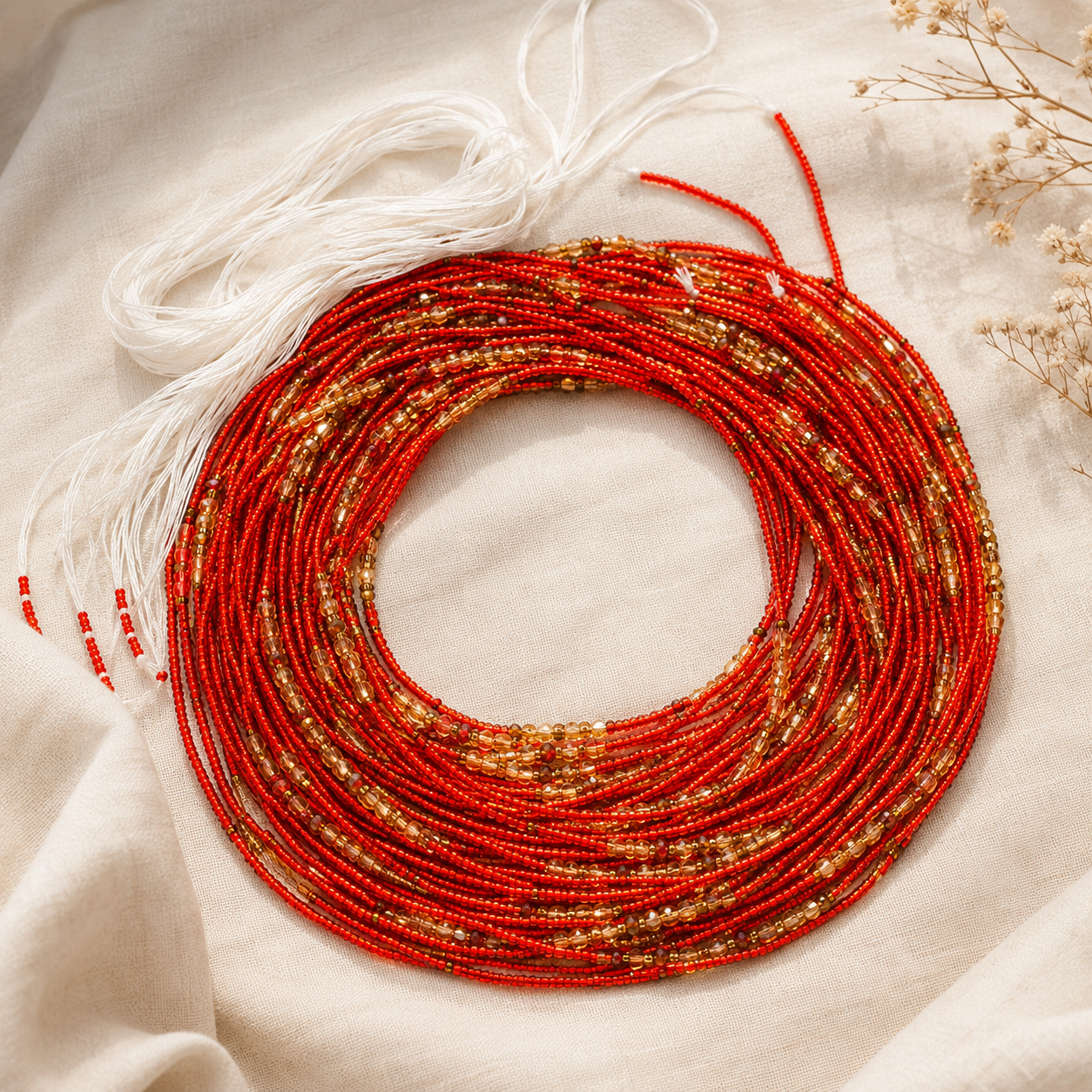 Ghanaian Red Waist Beads - 1pc