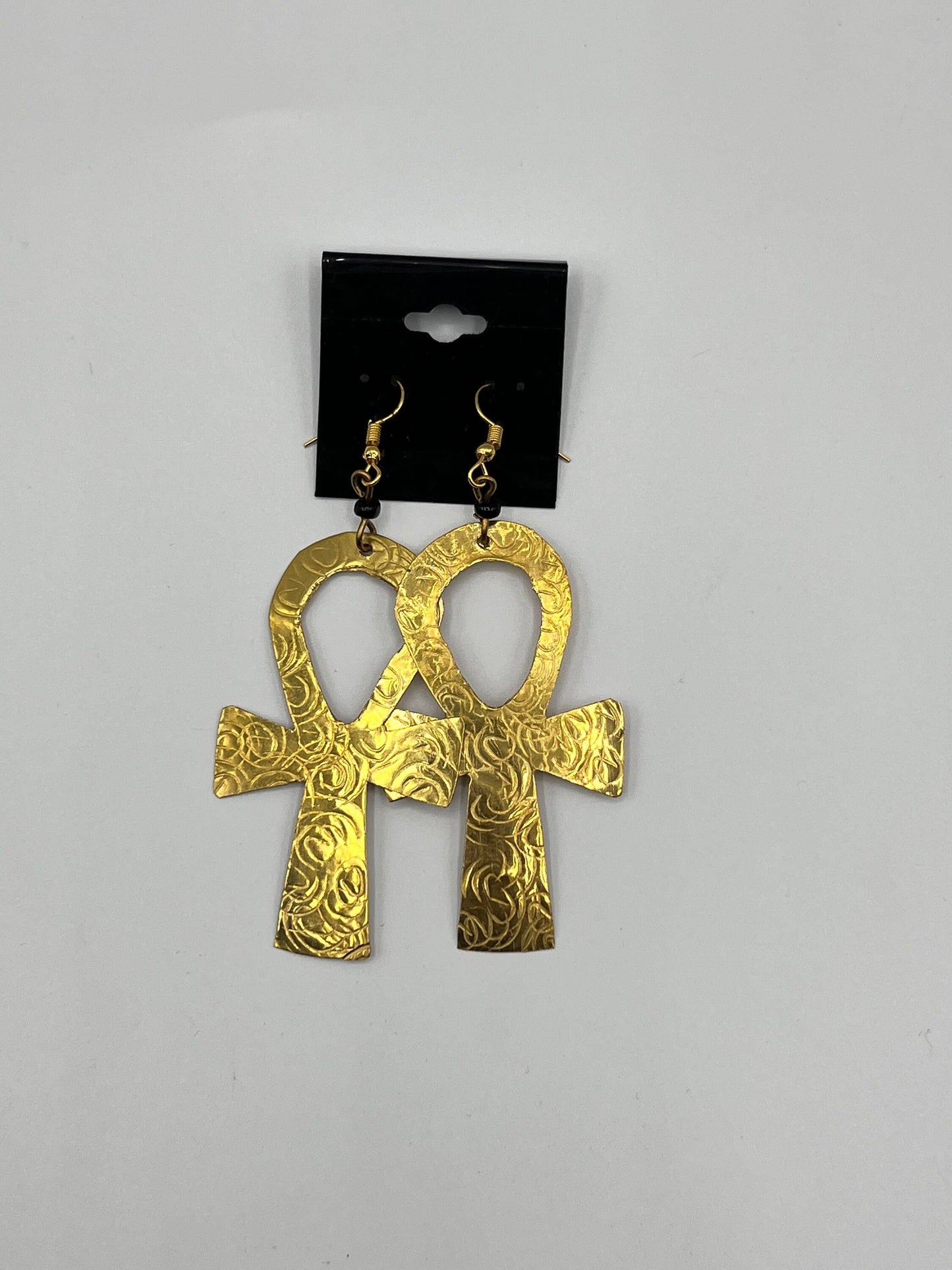 Ankh Brass Earrings